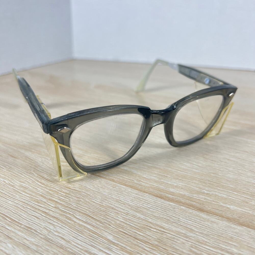 Vintage Sellstrom Horn Rimmed Safety Eyeglasses Gray Translucent